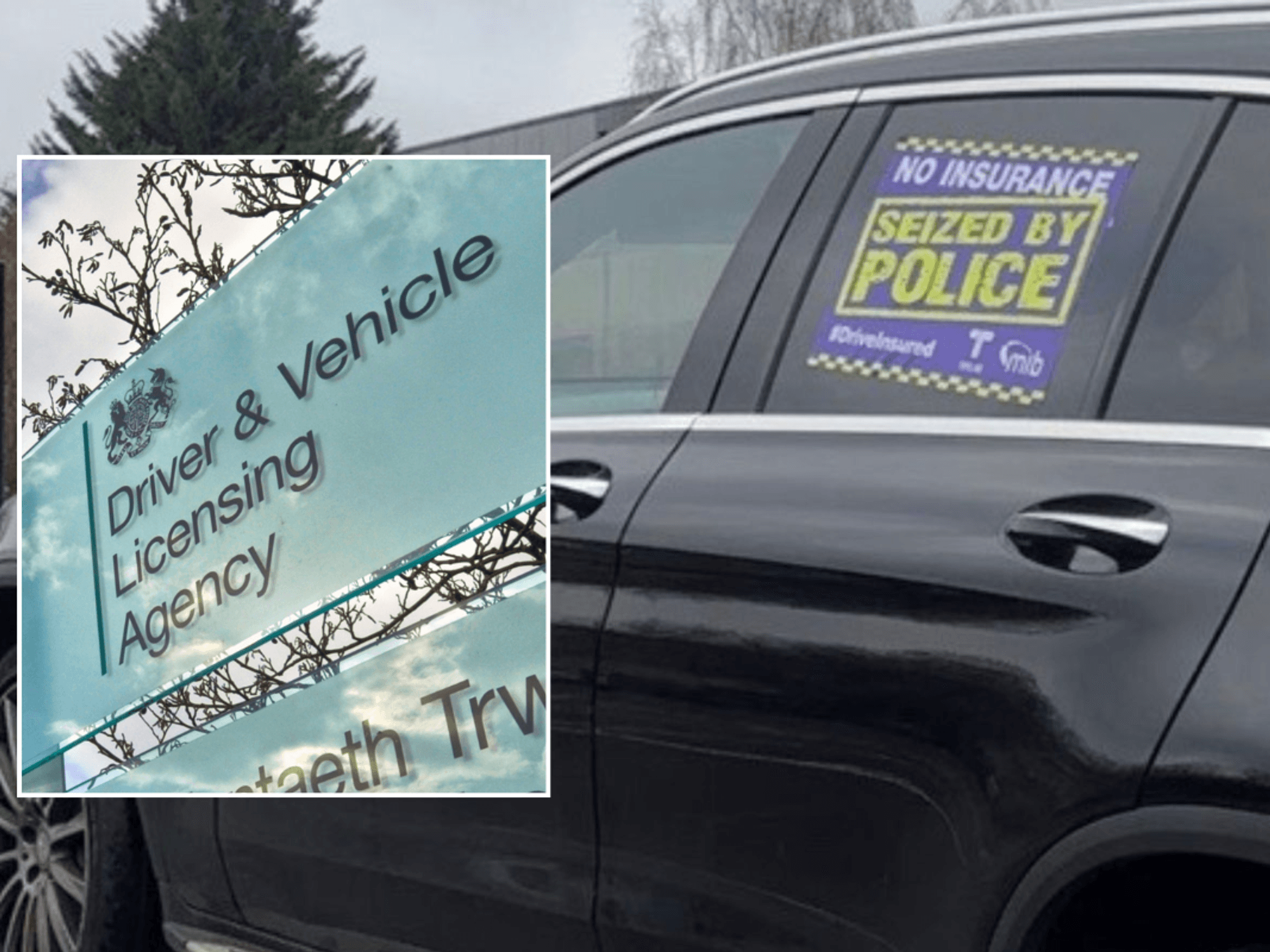 DVLA sign and uninsured vehicle