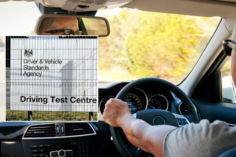 DVSA driving test centre and a man driving a car