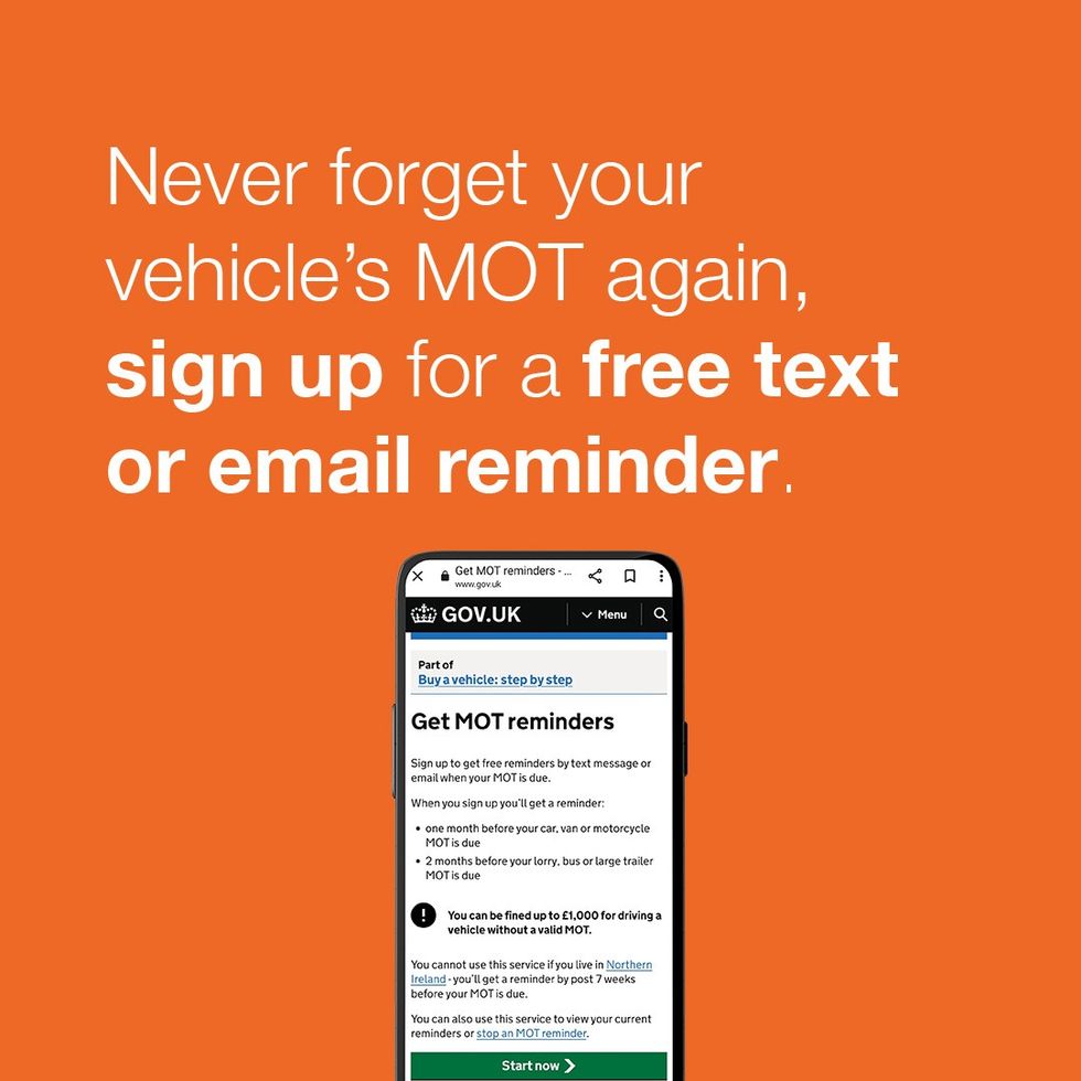 DVSA MOT reminder service