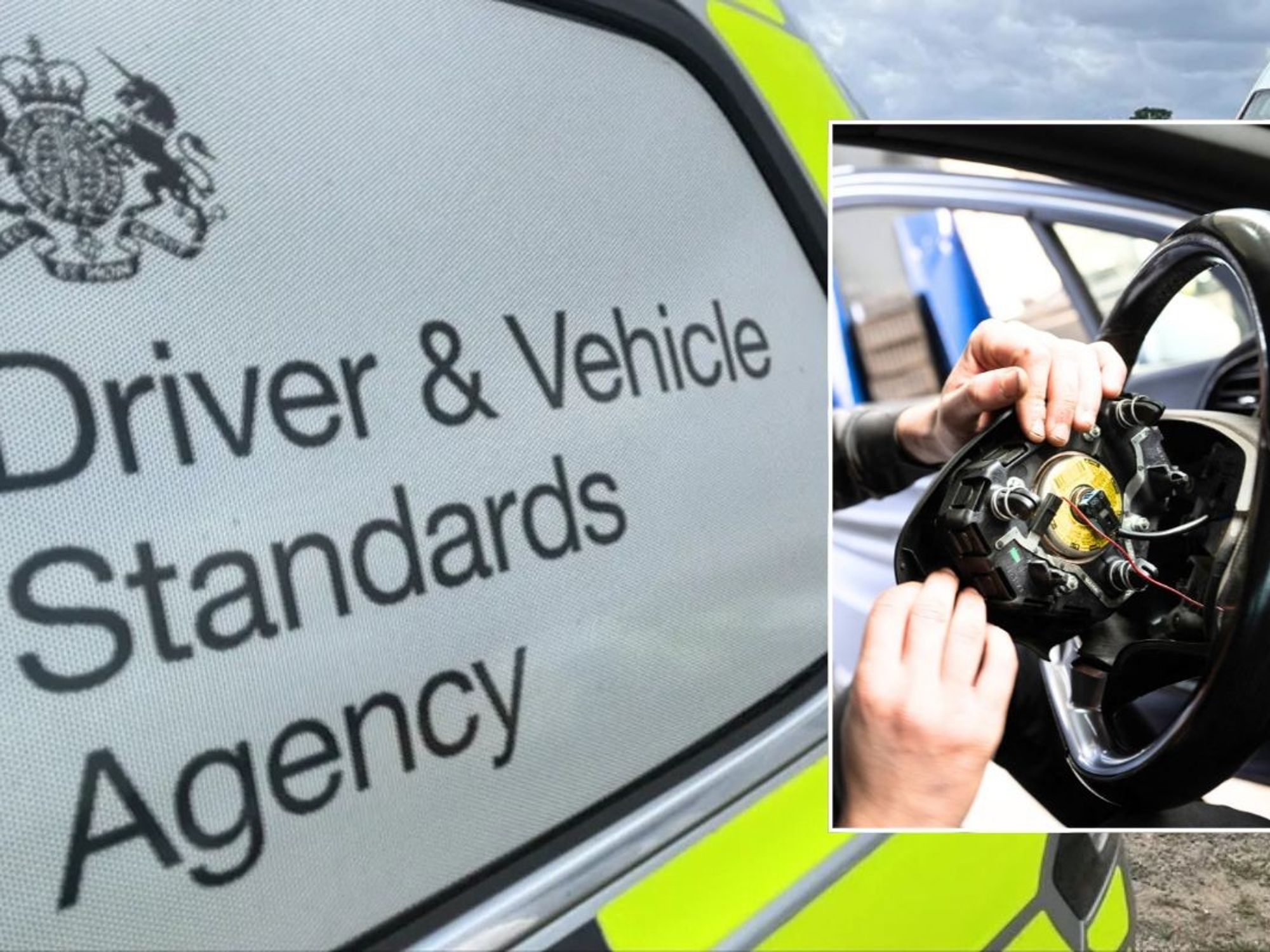 DVSA vehicle and a Takata recalled airbag