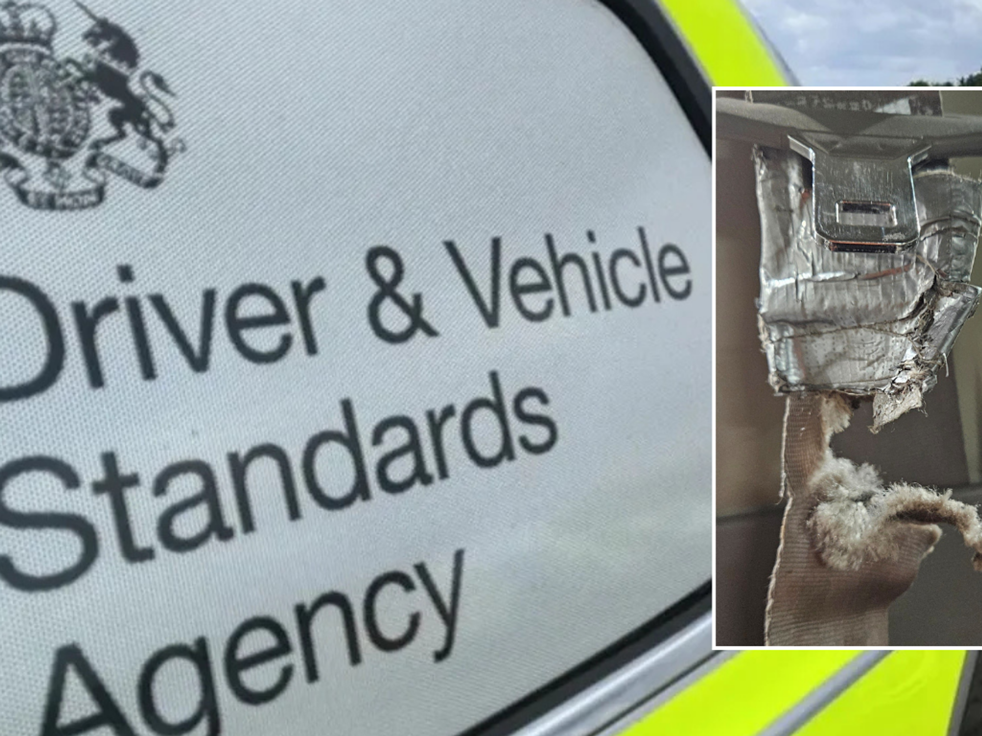 DVSA vehicle and broken seatbelt