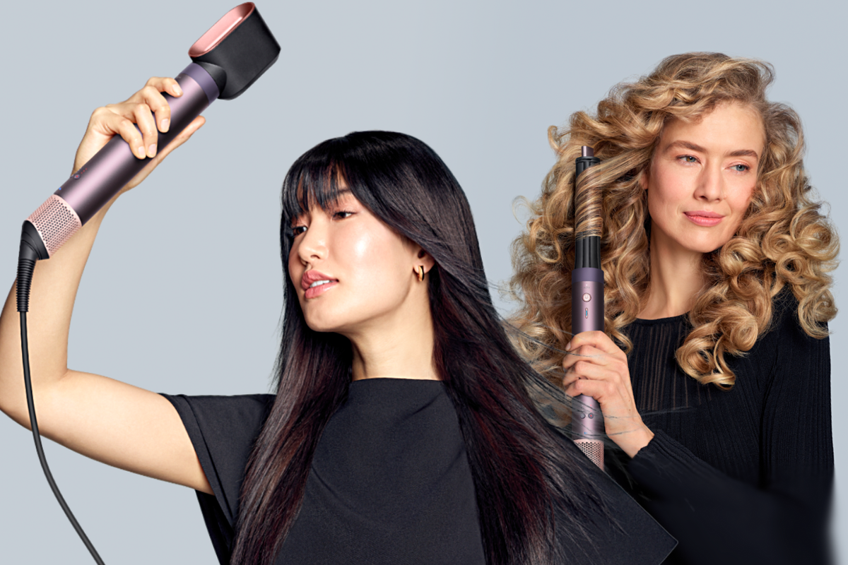 Dyson Airwrap i.d. multistyler used by two different models using two different attachements