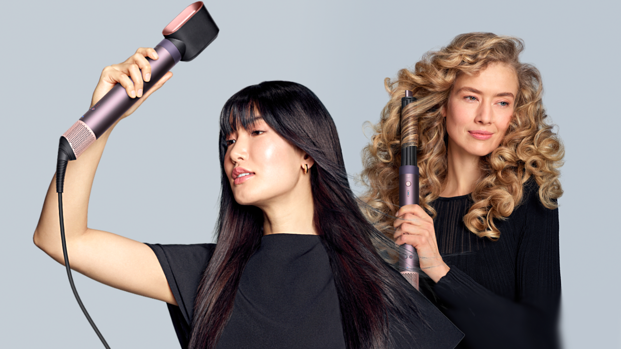 Dyson Airwrap i.d. multistyler used by two different models using two different attachements