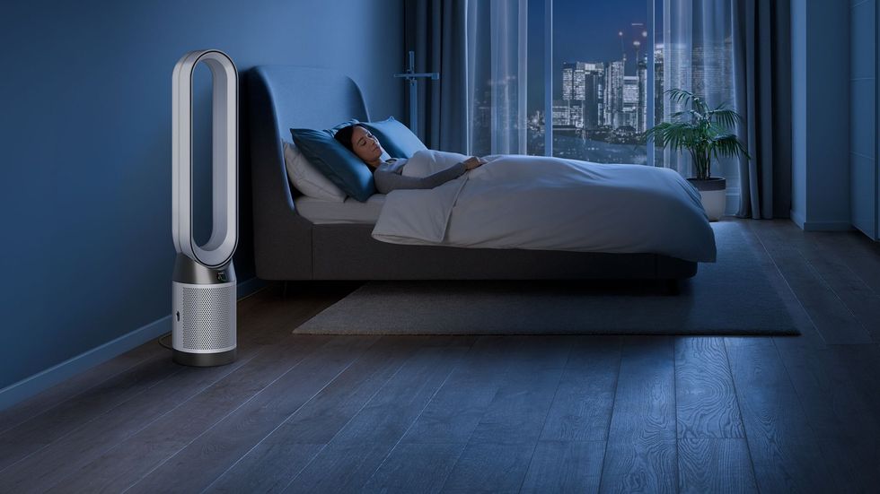 Dyson fan in bedroom