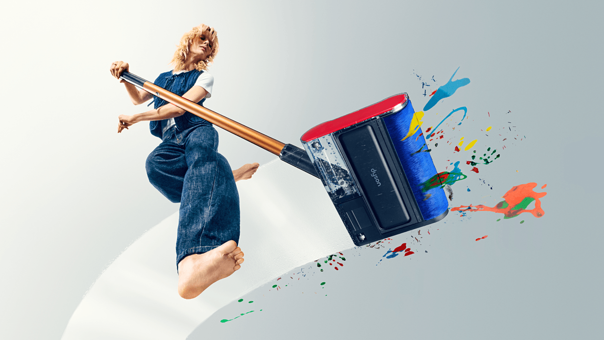 Dyson PencilWash pictured cleaning stains from the floor