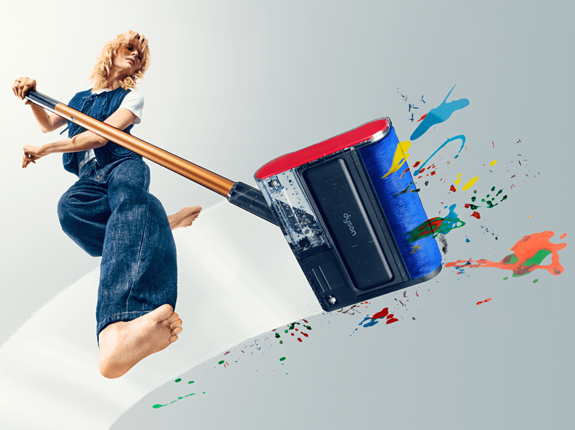 Dyson PencilWash pictured cleaning stains from the floor