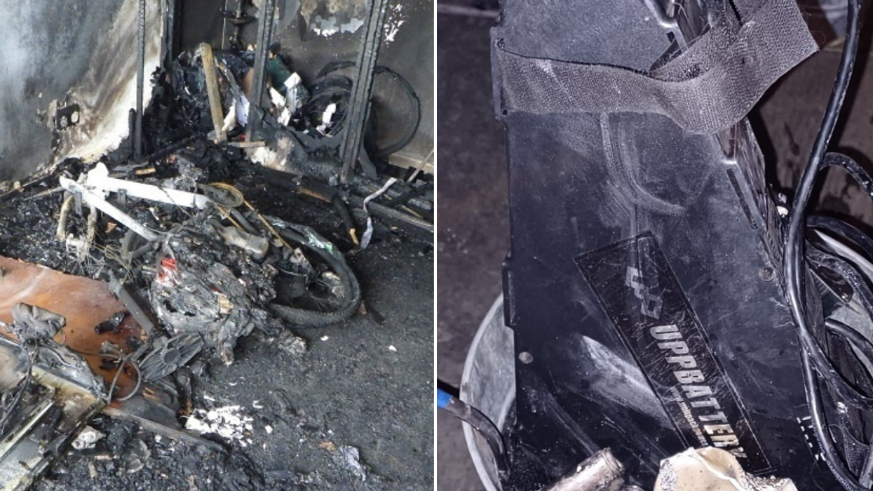 E-bike fire and a burnt out battery