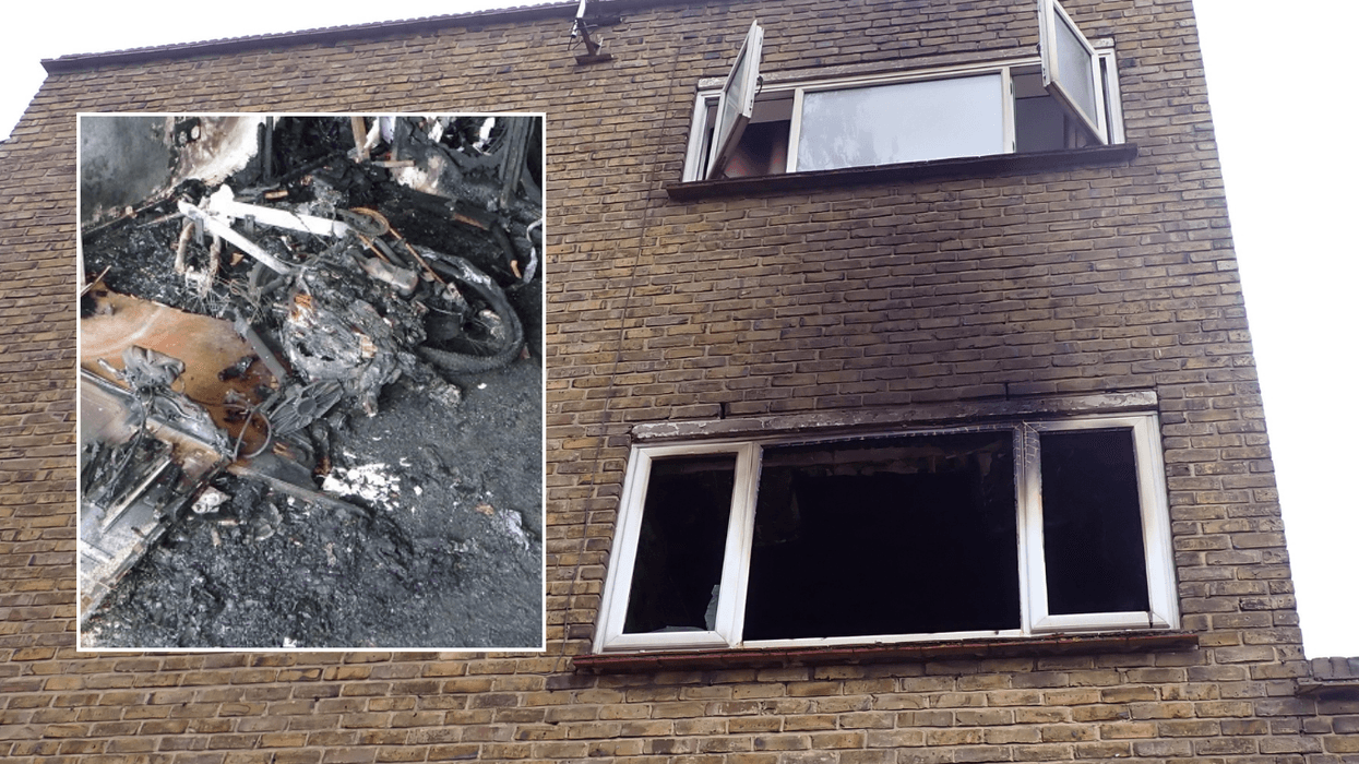 E-bike fire and building damage