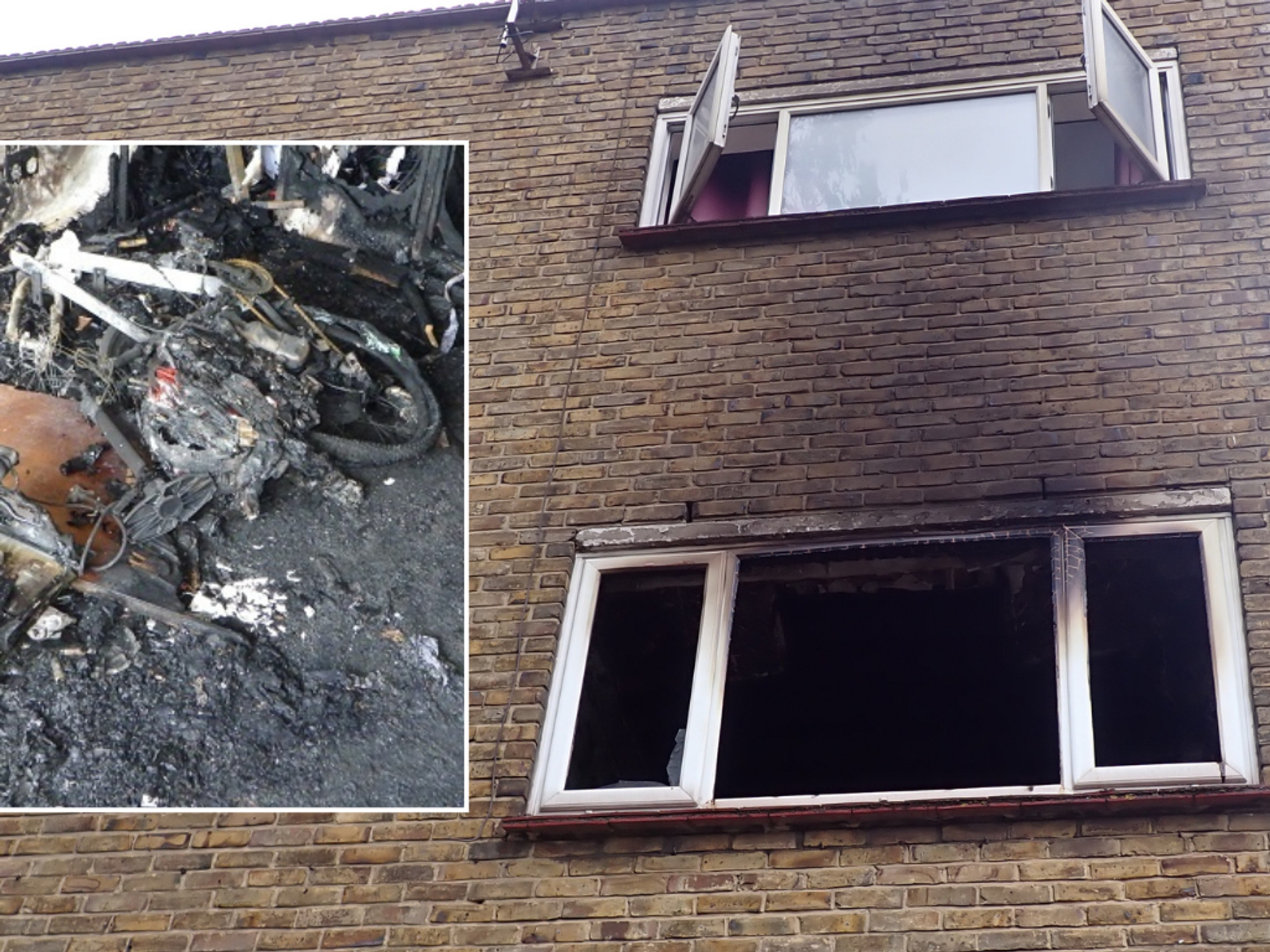 E-bike fire and building damage