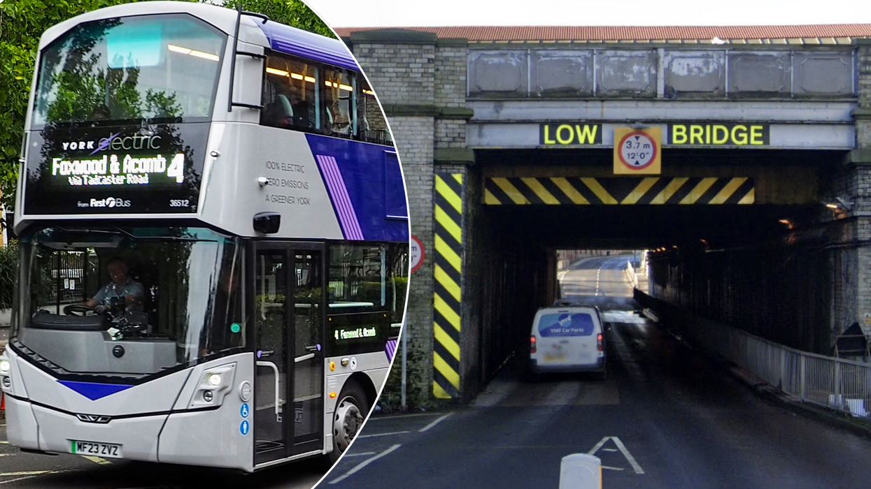 E-bus in York/Low bridge in York
