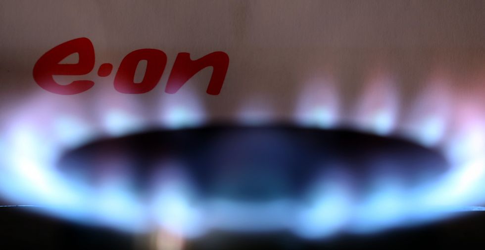 E.ON logo and gas hob