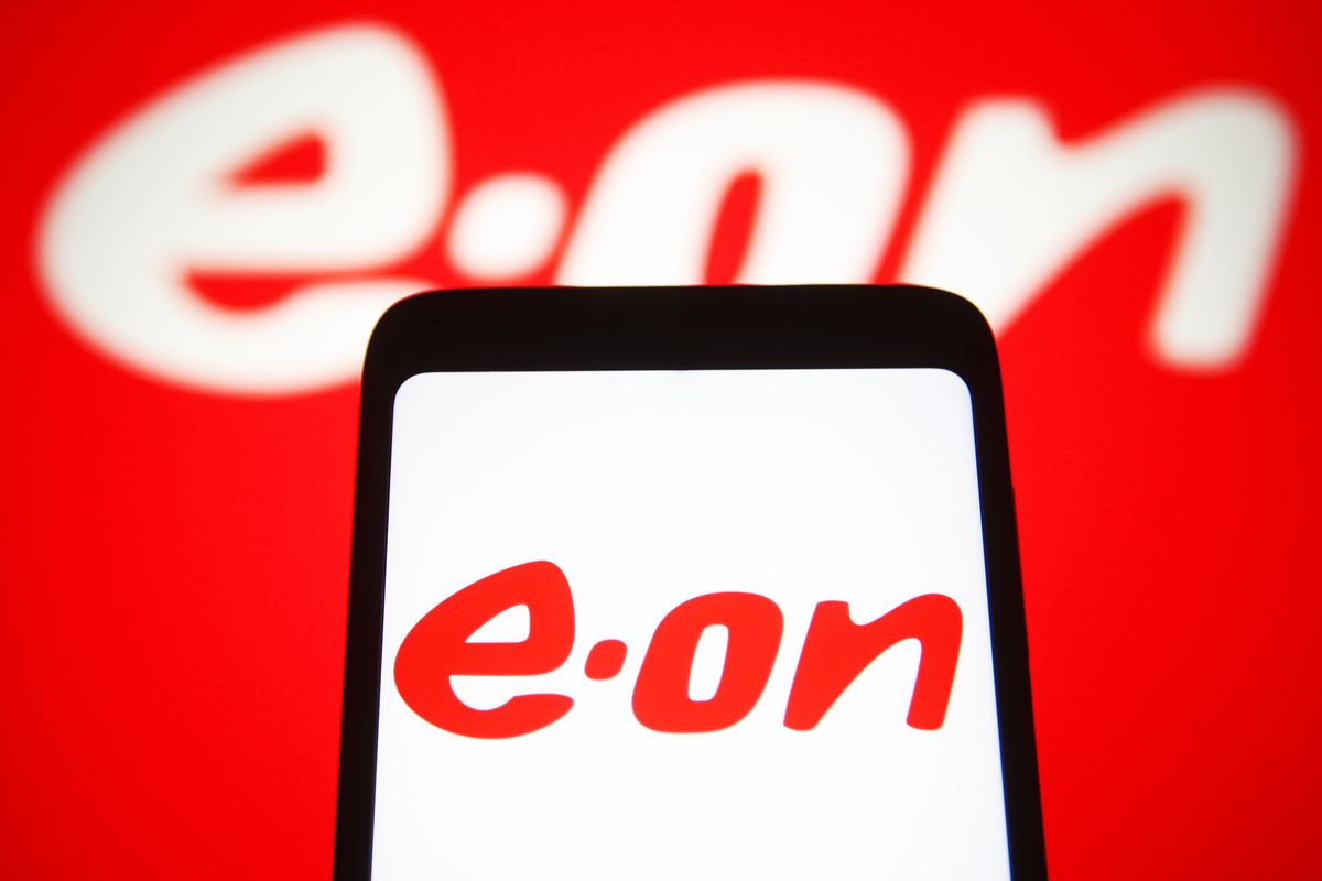 E.ON logo on mobile phone
