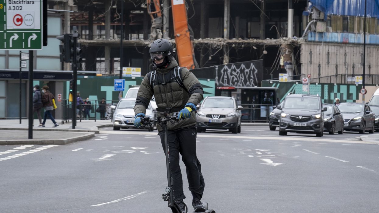 E-scooter rider in London
