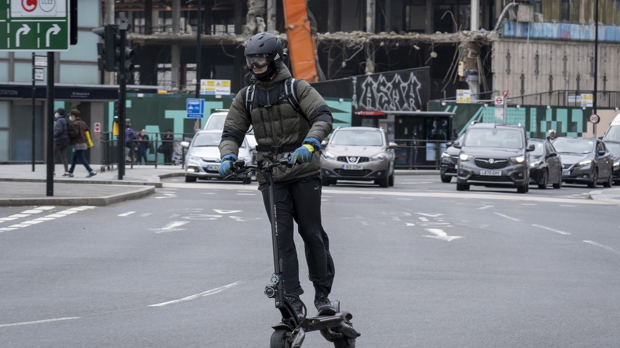 E-scooter riding in traffic