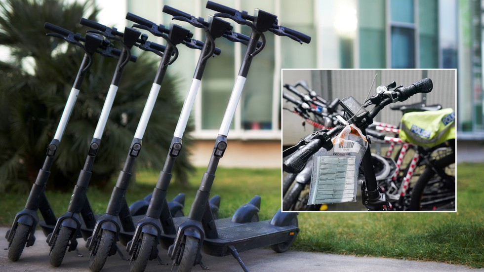 E-scooters and seized e-bikes