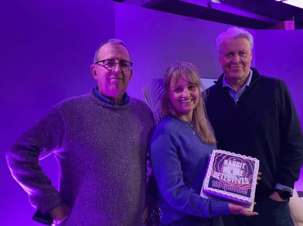 Earl Charles Spencer with his podcasts co-hosts