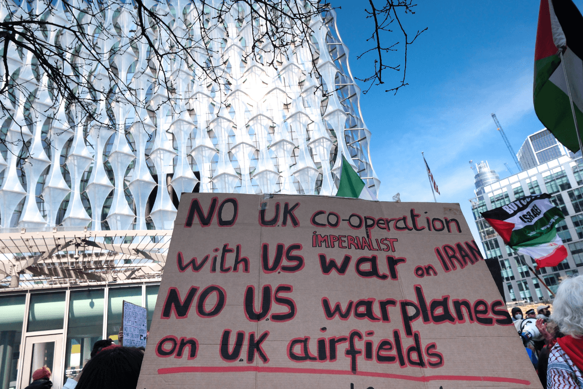 Earlier this year, the site in London was circled by furious pro-Iran protesters
