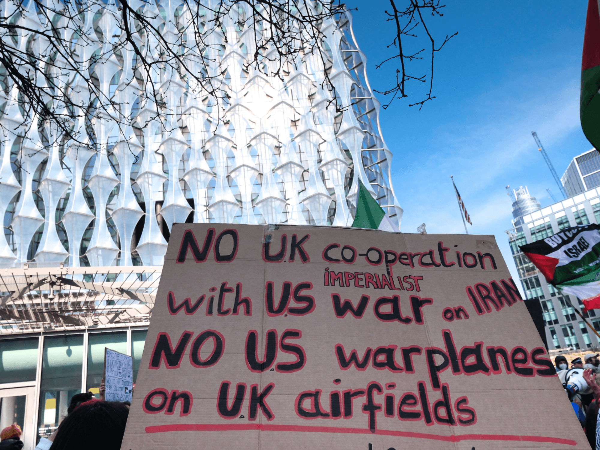Earlier this year, the site in London was circled by furious pro-Iran protesters