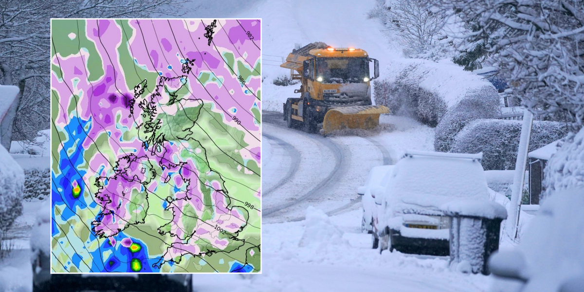 NextImg:UK snow: 'Arctic blast' to bring FREEZING end to February as heavy snowfall expected to cover 'entire country'