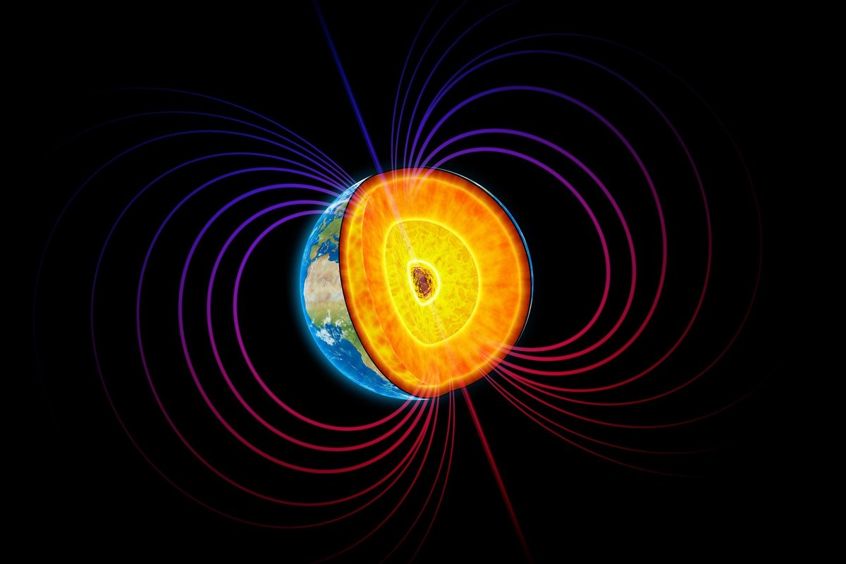 Earth's magnetic field illustration