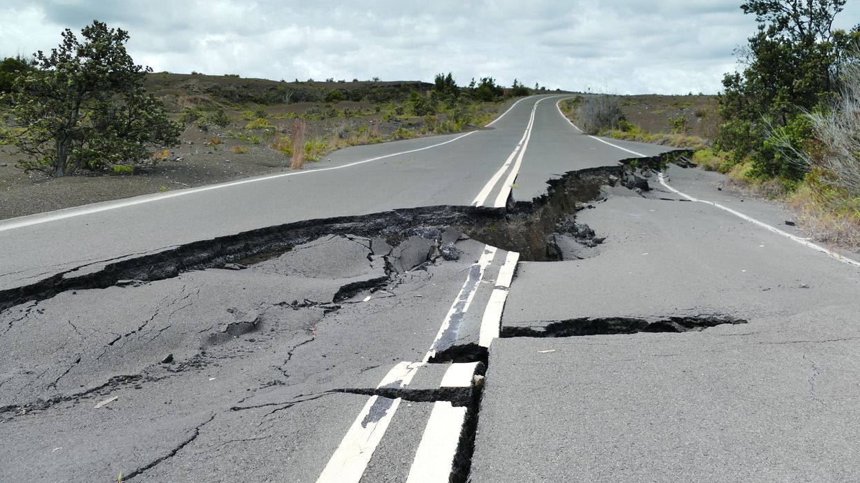 Earthquake crack