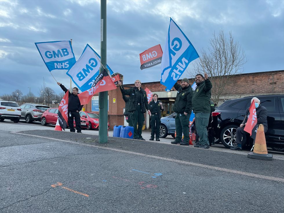 East Midlands Ambulance Service, which also serves places like Leicestershire and Derbyshire, estimates up to half of its staff are on strike today.