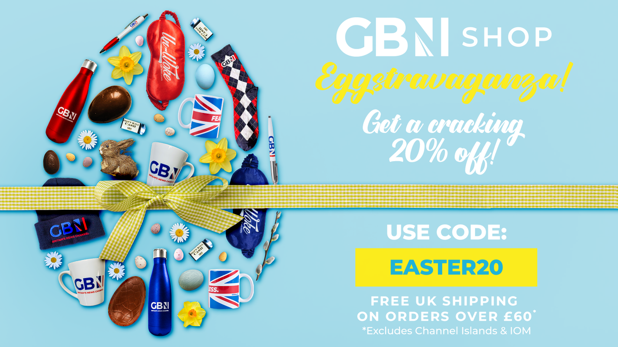 easter egg shape from the GB News Shop merchandise with the discount code