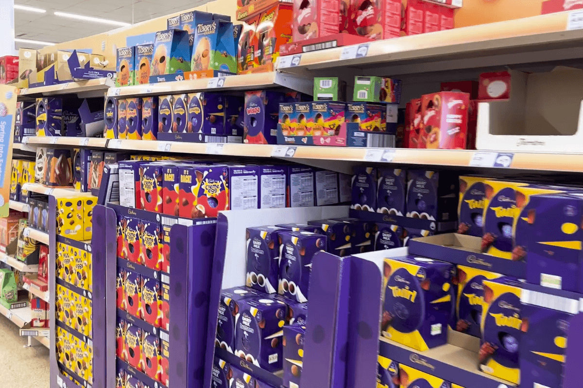 Easter eggs in a shop