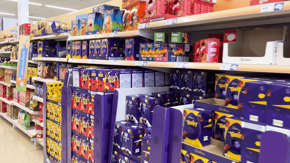 Easter eggs in a shop