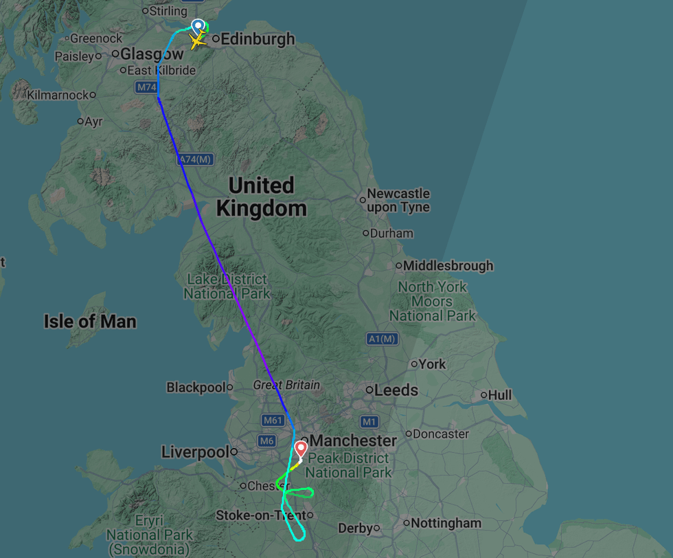 EasyJet FlightRadar path