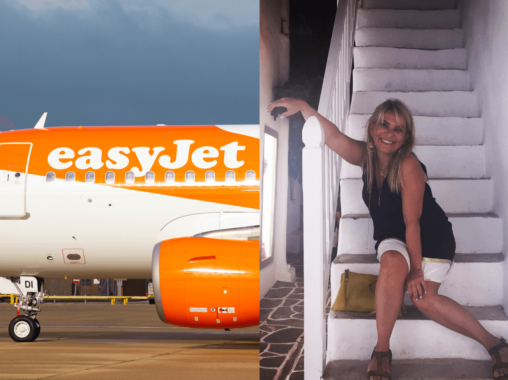 Easyjet plane and Dr Katsomitrou