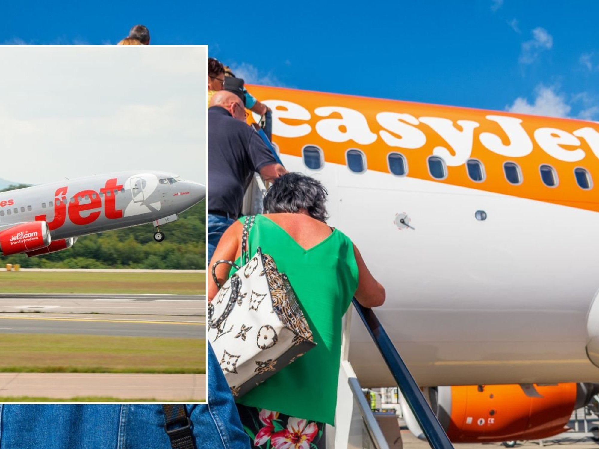 EasyJet plane and Jet2 plane