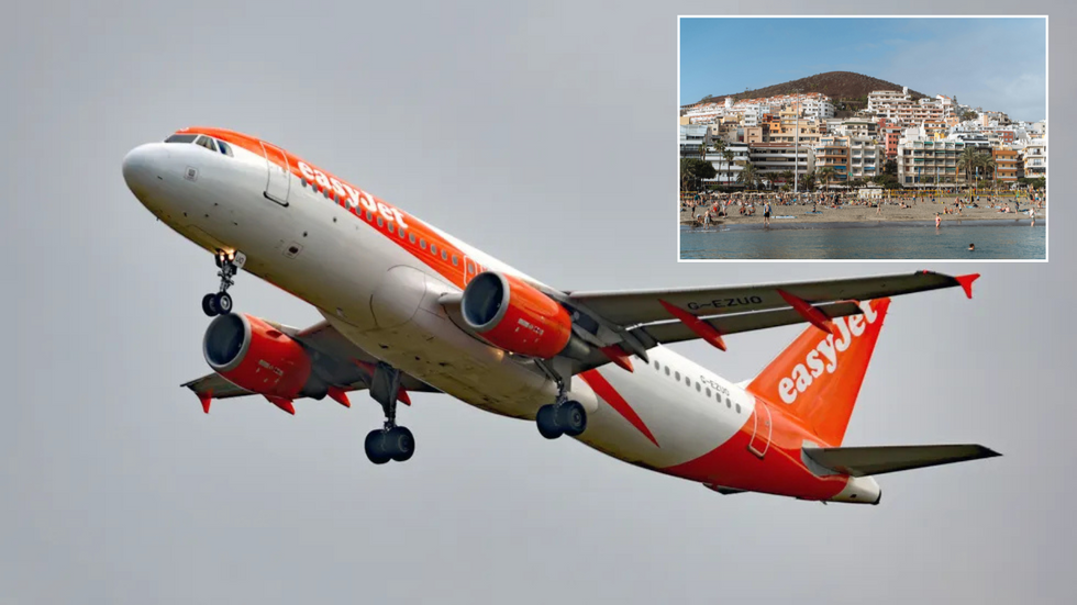 EasyJet plane and Tenerife