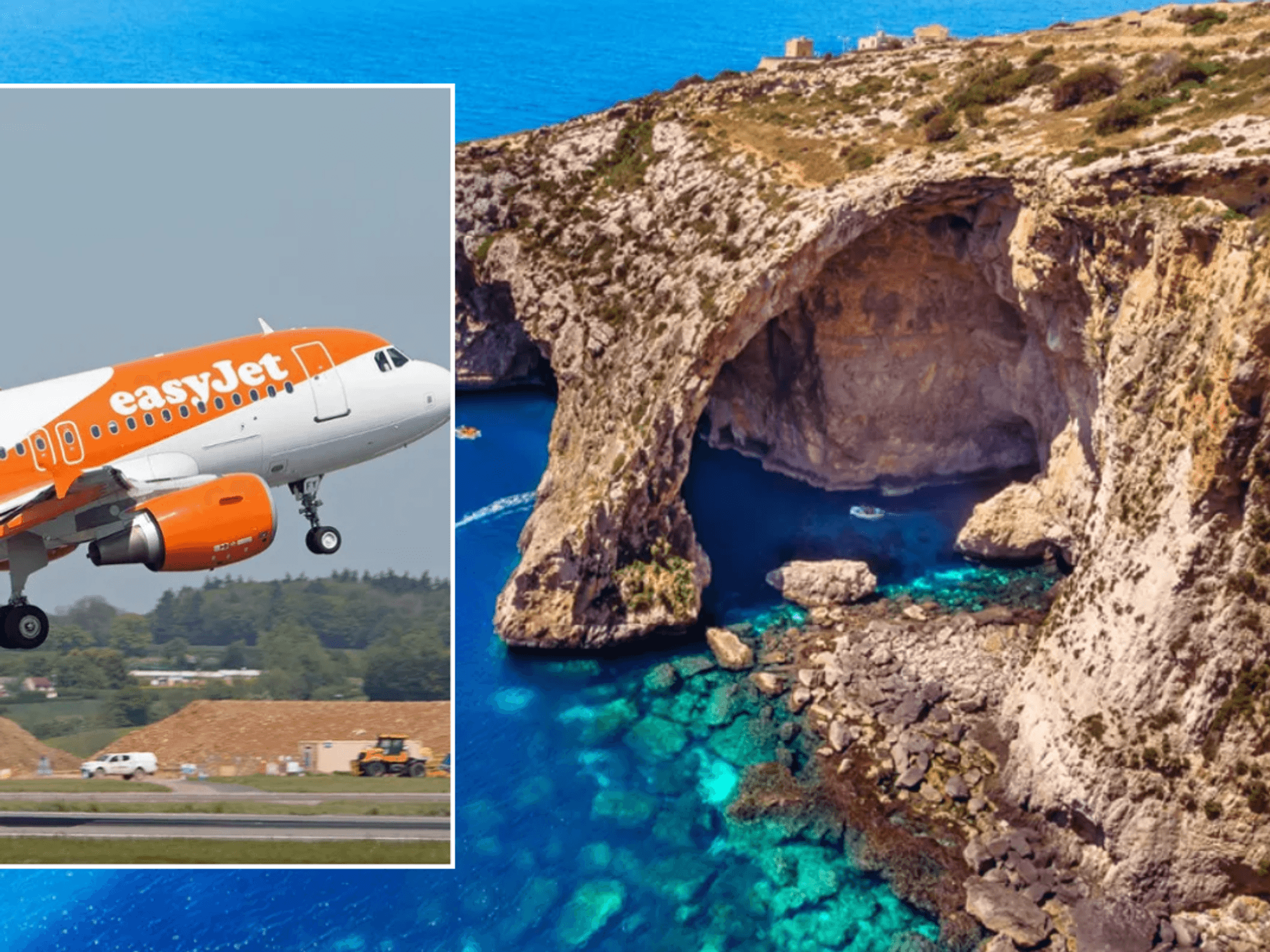 easyJet plane / Malta coves