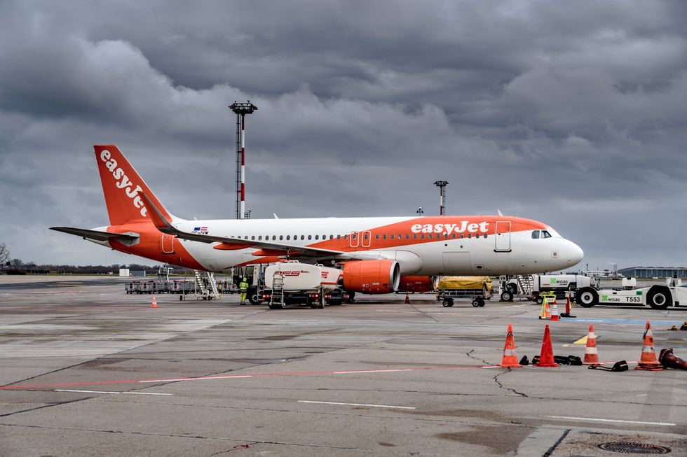easyJet plane pictured on the tarmac