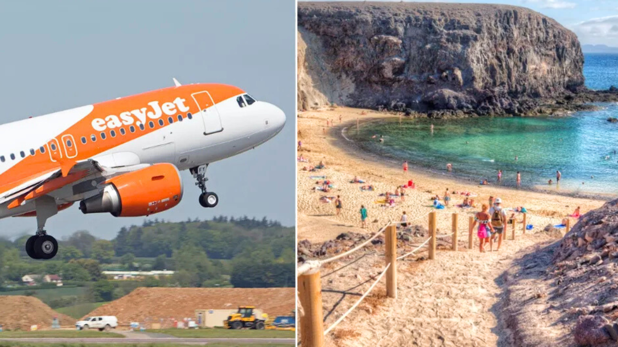easyJet plane taking off / Lanzarote beach