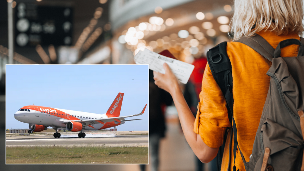 EasyJet plane/Woman at airport