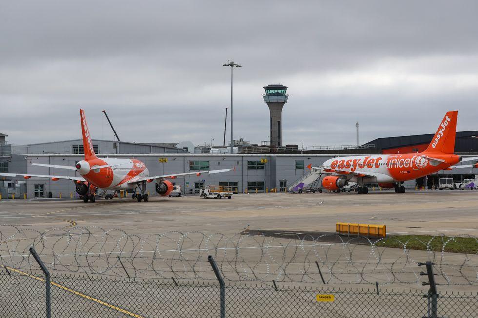 Easyjet planes at Luton Airport