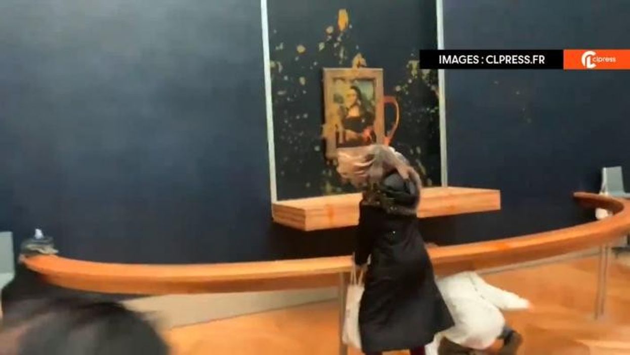 Eco-protestors throw soup at Mona Lisa painting in latest climate stunt