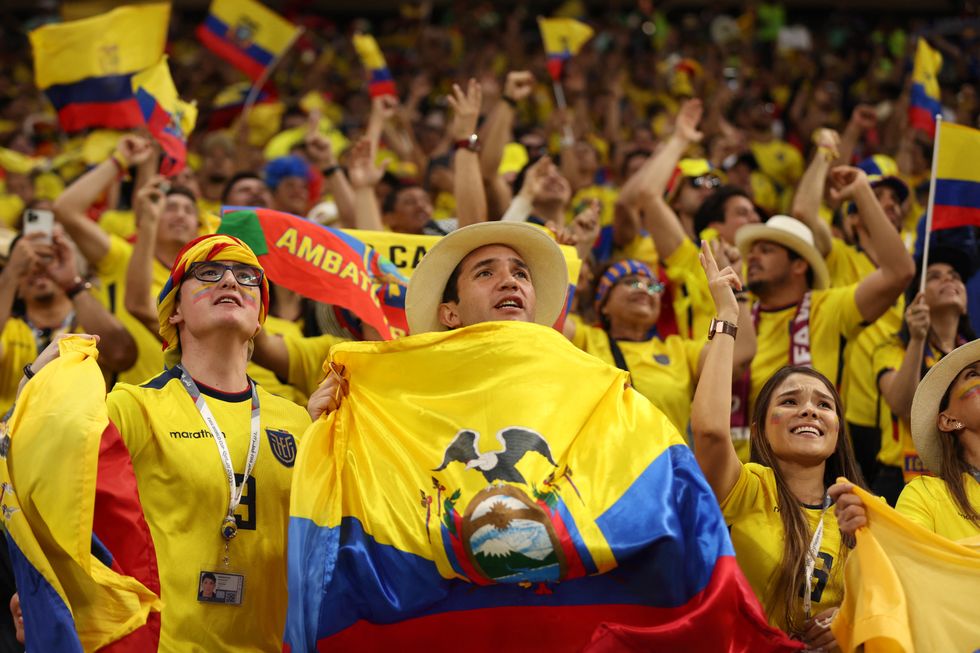 Ecuador fans soak up the atmosphere at the opening game of the Qatar World Cup.