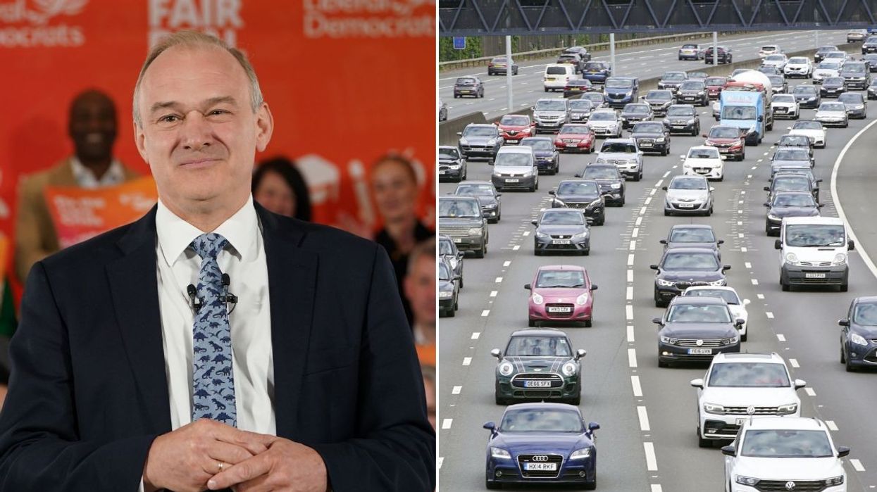 Ed Davey and a busy road