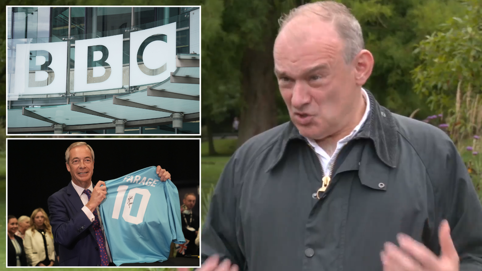 Ed Davey, BBC Broadcasting House and Nigel Farage