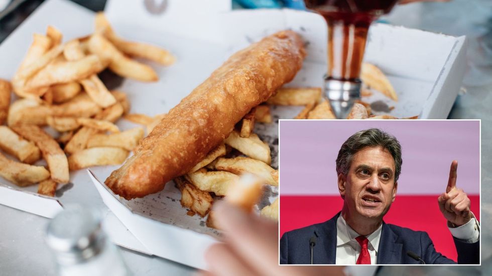 Ed Miliband and fish and chips