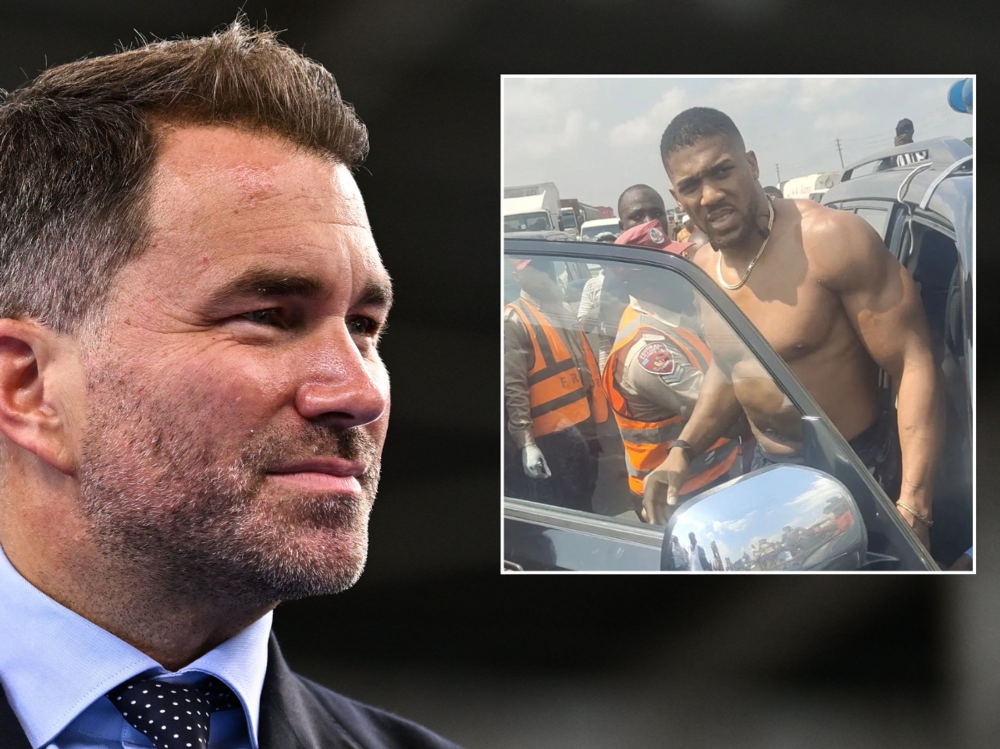 Eddie Hearn and Anthony Joshua