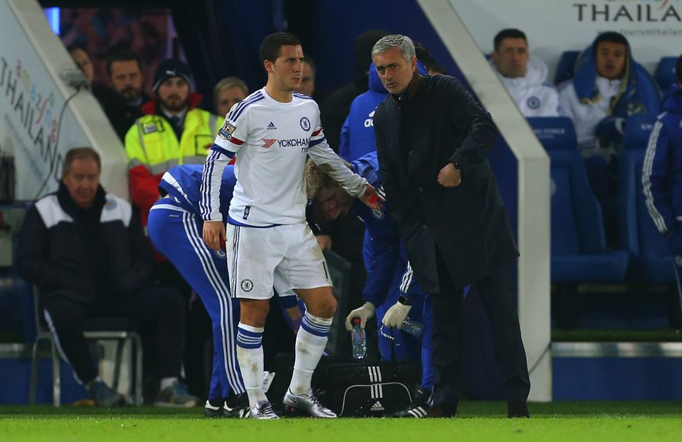 Eden Hazard and Jose Mourinho