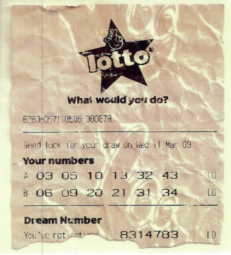 Edward Putman's forged lottery ticket