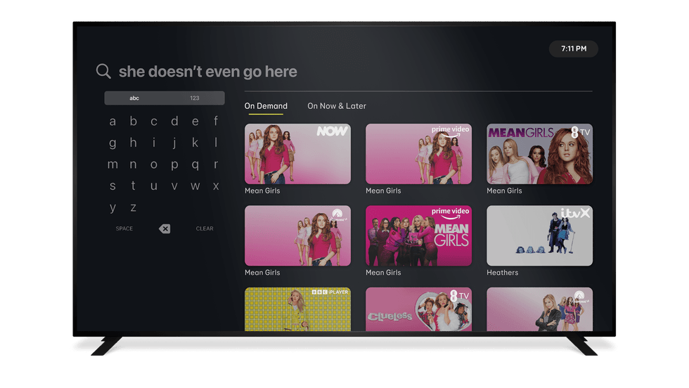 EE Smart Search on TV