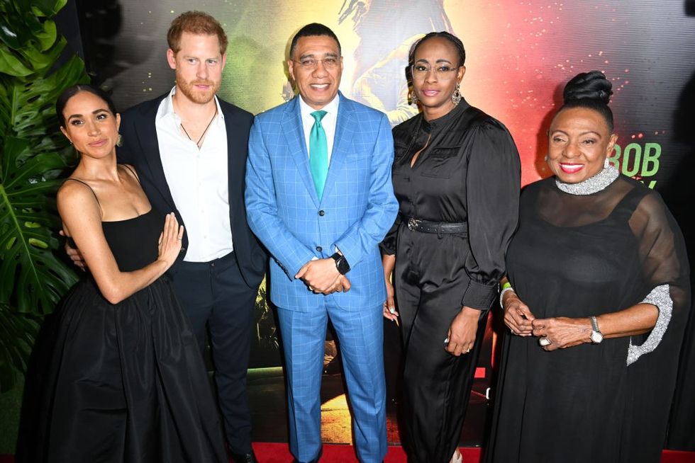 eghan, Duchess of Sussex, Prince Harry, Duke of Sussex, Andrew Holness, Juliet Holness and Olivia Grange