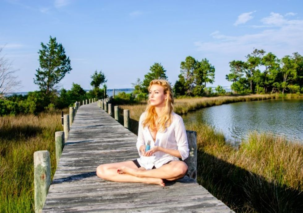 Eha Urbsalu sitting in nature