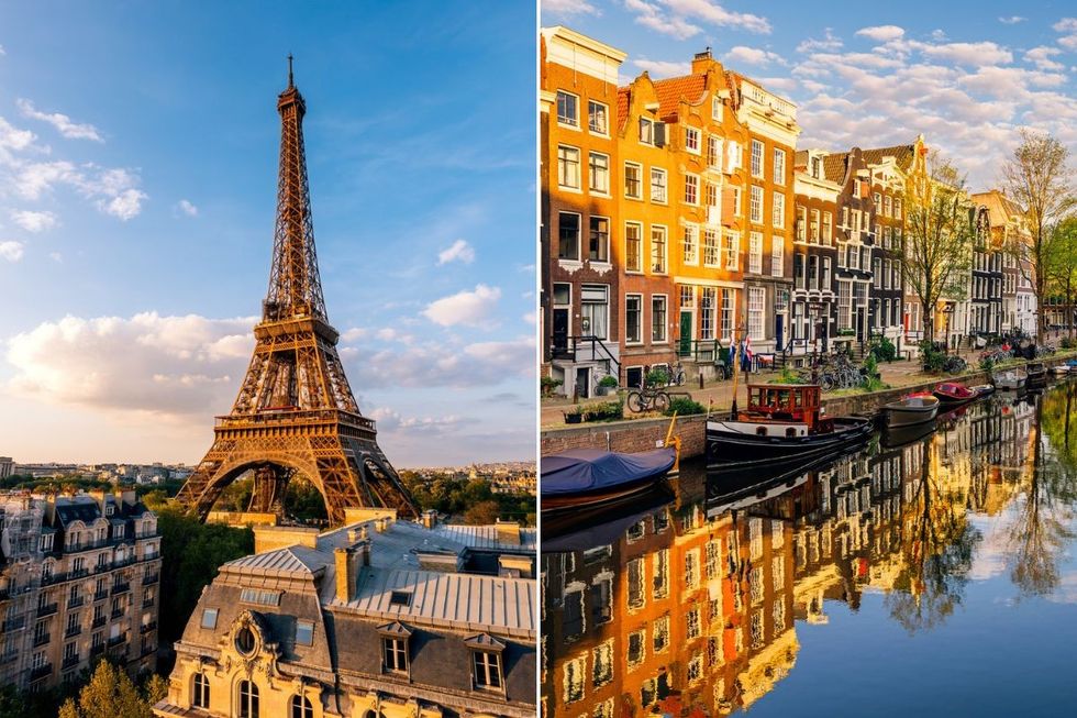 Eiffel Tower, Paris / Jordaan district, Amsterdam